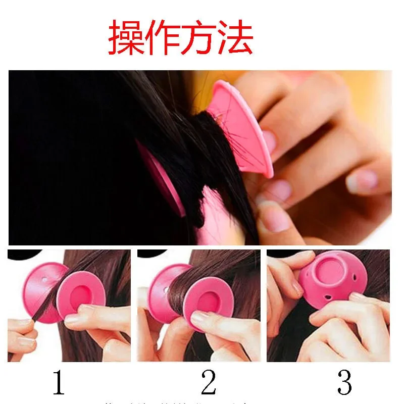 20/30/40/80PCS Pink Blue Silicone Hair Curlers Heatless Soft Roller For Sleep Flexible No Heat Women Hair Styling DIY Tool 2#
