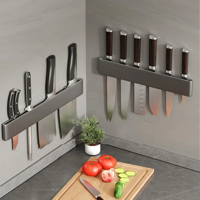 Wall Mounted Knife Holder Kitchen Multifunctional Shelf Storage Accessories