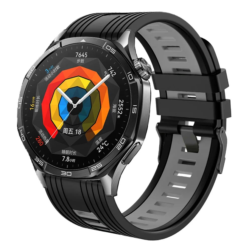 Premium 22mm Silicone Smartwatch Band - Black