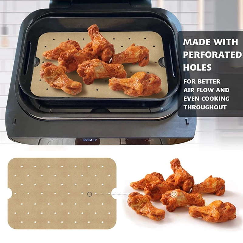 100Pcs Air Fryer Paper Air Hole Fryer Parchment Paper Liners For Ninja Foodi Smart FG551 Accessories air fryer accessories,disposable air fryer paper