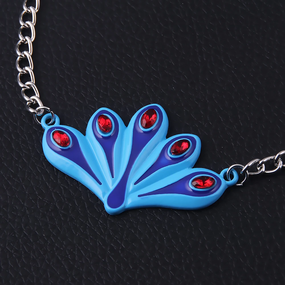 Cartoon Cute Blue Peacock Orange Shrimp Tail Oil Dropping Enamel Pendant Keychain Girl Necklace Musical Snake Bracelet Jewelry