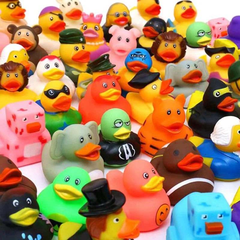 Assortment Rubber Duck Toy Baby Bathing Toys Duck Shower Squirt Toys Summer Beach and Pool Activity Gift For Children 5