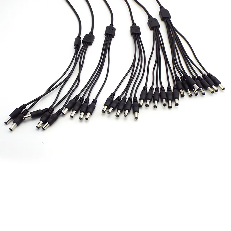 1 Female to 2 3 4 5 6 8 way Male DC Connector Power Supply Splitter Plug Adapter Cable Cord 5.5x2.1mm for Led Strip Light cctv p