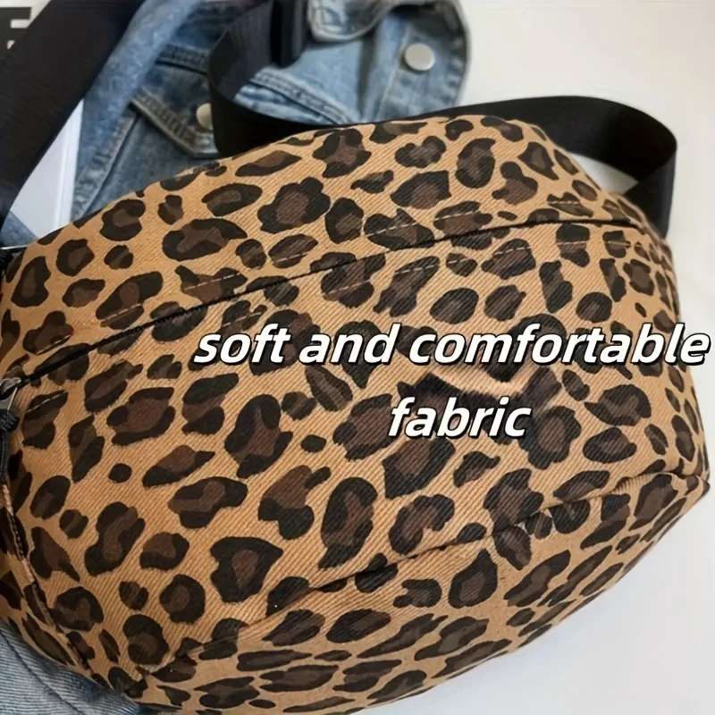 Women's Leopard Print Chest Bag Large Capacity Waist Bag for Women Travel, Shopping, Everyday Use Stylish Shoulder Crossbody Bag