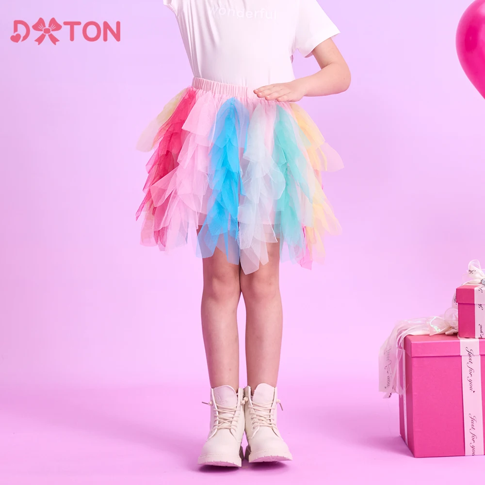 Girls mini skirts irregular layered cake girls skirt colorful tulle tutu skirts wedding birthday party children costumes