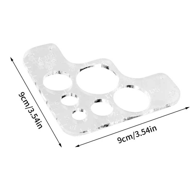 9x9cm DIY Handmade Leather Tools R Rules Rounded Corners Full Size Leathercraft Acrylic Sewing Template