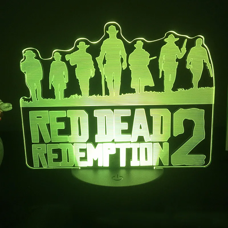 Red Dead Redemptions 2 Game Figure LED RGB Night Light, Game Figure,  Decoração de Mesa, Colorido