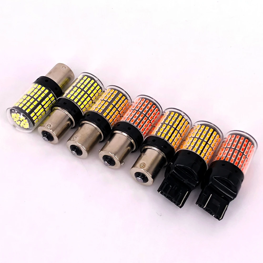 10pcs �� �� ����Ʈ T20 7440 7443 W21W LED ���� 3014 144 Smd Led CanBus ���� ���� P21YW 1156 BA15S 1157 Led ���� ��ȣ��