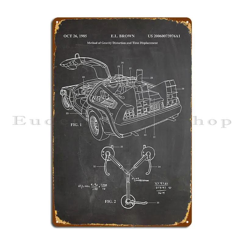 Delorean Time Machine Car Metal Signs Club Wall Murale Wall Cave Vintage Design Tin Sign Poster