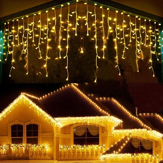 Guirlande lumineuse rideau à lumière LED 5Z, pour l'extérieur, pour  fenêtre, fête, Patio, jardin, noël, décoration de vacances - AliExpress