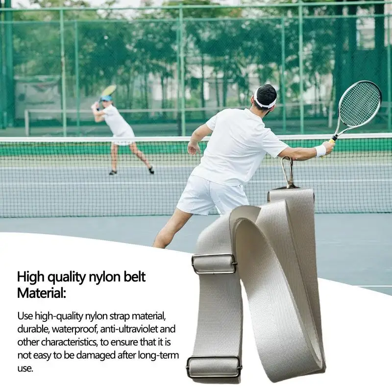 Filet de tennis réglable en nylon blanc, haute qualité, sangle centrale, 130g, 220x5cm 18 Filet de tennis réglable en nylon blanc, haute qualité, sangle centrale, 130g, 220x5cm 18