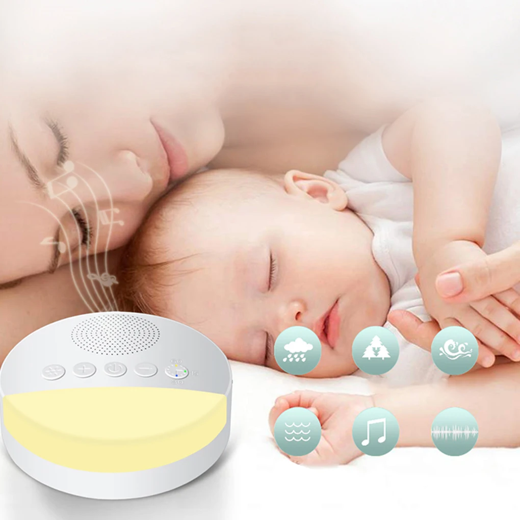 Baby White Noise Machine USB ricaricabile spegnimento temporizzato Sleep Machine Baby Sleep Sound Player Night Light Timer Noise Player