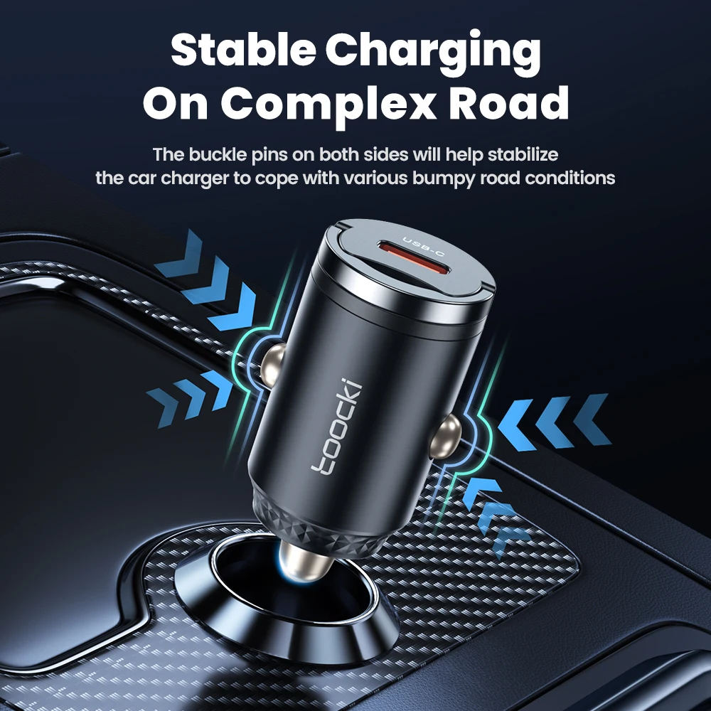 Toocki 45W Pull Ring QC4.0 PPS Fast Charging Type C Car Charger
