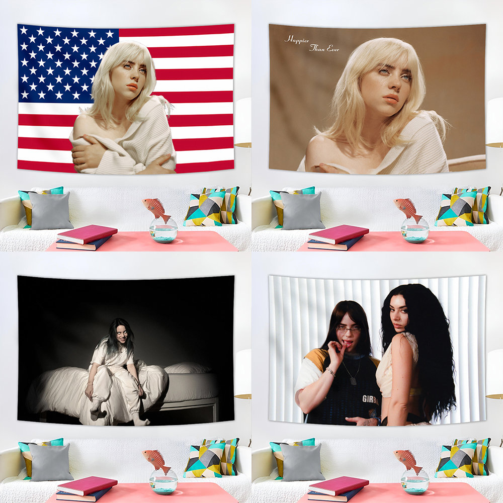 90X150CM 3X5FT American pop singer Flag Happier Than Ever Music Wall Hanging Tapestry Room Decor Double penetration for Decor