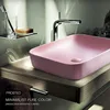 Simple Household Ceramic Washbasin Toilet Bathroom Small Utensils Sink Bowl Pink Basin Washbasin Bathroom Sink 5