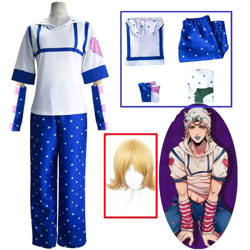 

Johnny Joestar Cosplay Anime JoJo's Bizarre Adventure Cosplay Costume Uniform Halloween Carnival Joestar Costumes Wigs