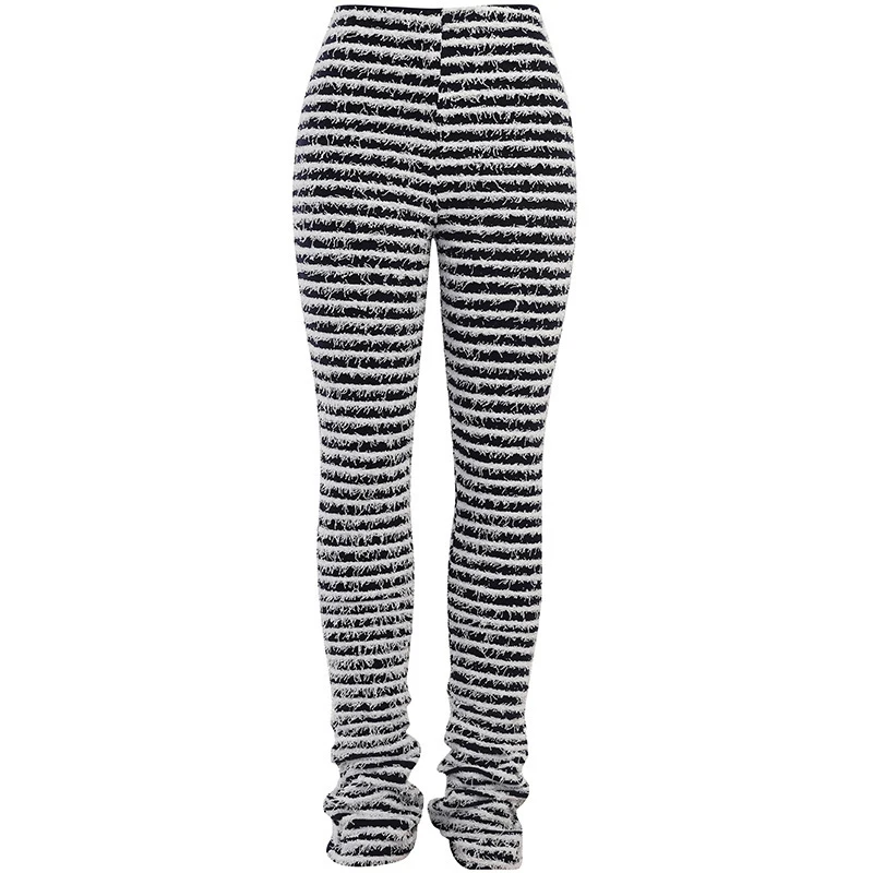 Casual White Stripes High Waist Hip Lifting Casual Pants Fashion Summer New Sexy Slim Fit Pants for Women Streetwear Trousers