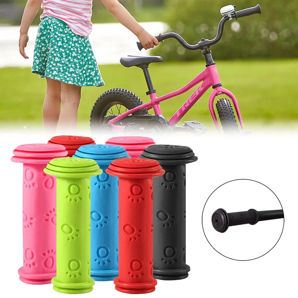 1Pair Rubber Bike Bicycle Handle Bar Grip Anti-slip Waterproof Scooter Handlebar 18mm For BTWIN- Kids Bike 14-16 Inch 2024