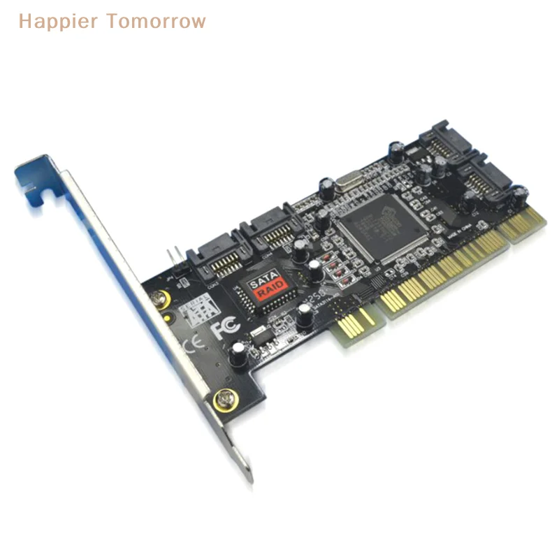 

PCI To 4 Port SATA Raid Controller Expansion Card Adapter For Desktop PC HDD SSD