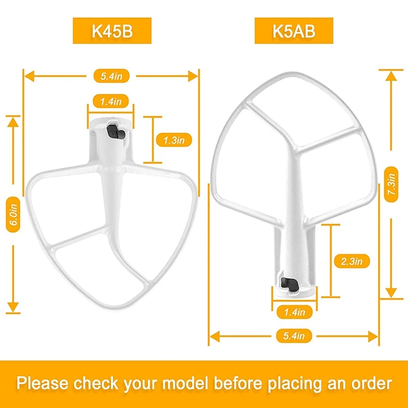 Paquete de 2 batidor plano K5AB de repuesto para batidora KitchenAid  KSM5BBU – Compatible con W10807813 – Marca de componentes UpStart