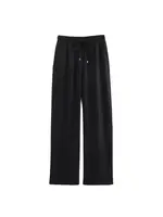Women's Straight Pants with Front Pockets, High Elastic Waist, Drawstrings, Female Trousers, Chic Fashion - Image 6