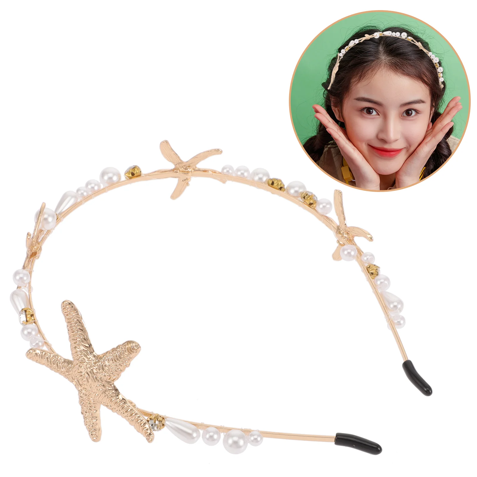 

Sea Star Headband Hair Pearl Design Head Attractive Headdress Party Prop Headpieces for Female Women Bride Wedding Hair Jewelry