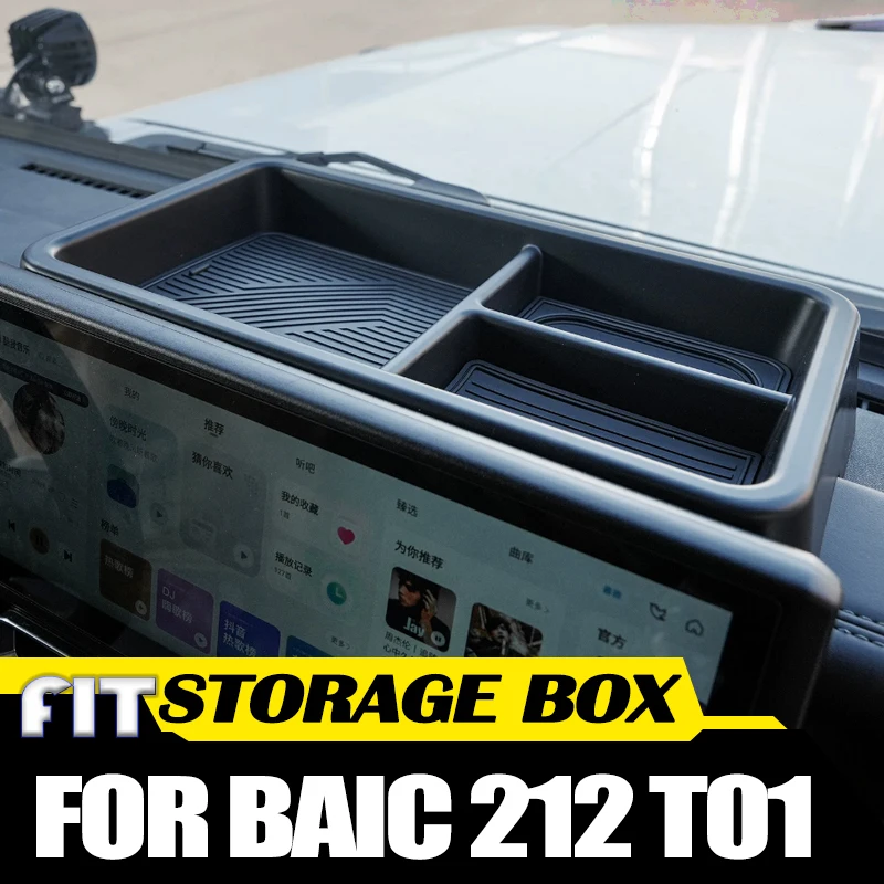 Caja de almacenamiento para salpicadero de coche compatible con BAIC 212 T01 2024 2025, caja de almacenamiento para consola central automática modificada, accesorios interiores de coche