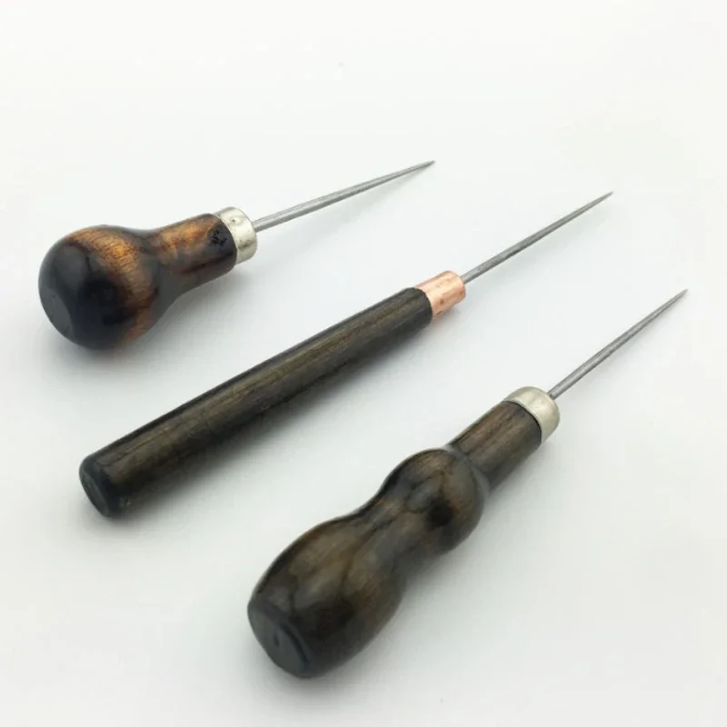 Description Picture 2 of item1pcs Durable Awl Tools with Wooden Handle Diy Leather Crafts Punch Tools Leather Hole Punches Stitching Tools Handmade Supplies