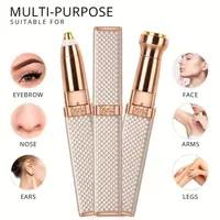 1pc Rechargeable 2-in-1 Eyebrow Razor and Hair Shaver with LED Light - Painlessly Remove Peach Fuzz, Facial Hair, Eyebrows, Lips 1