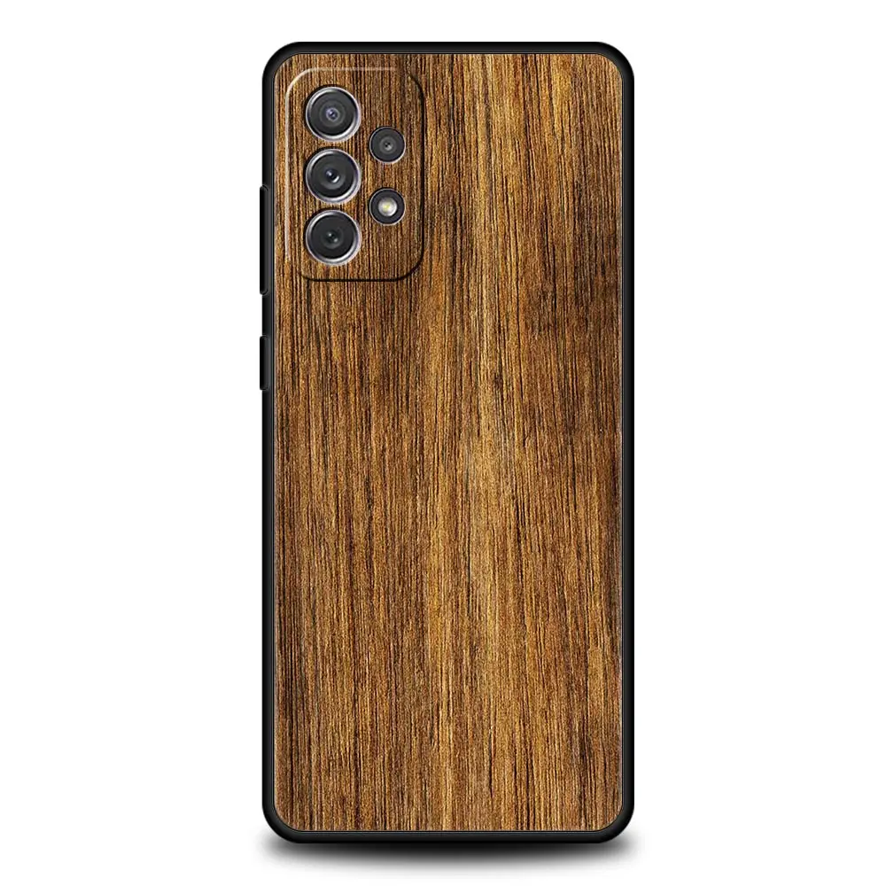 Custodia per telefono in legno intagliato per Samsung Galaxy A51 A71 A41 A31 A21S A11 A01 A03S A12 A23 A53 A32 A52 A13 5G Cover morbida in Silicone Coque - immagine 2