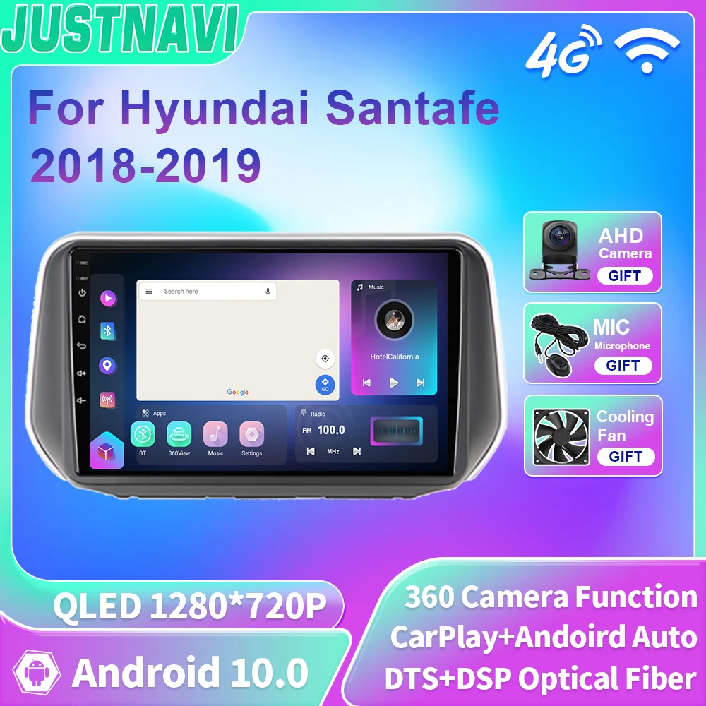 

JUSTNAVI QLED 2din Head Unit For Hyundai Santafe 2018 - 2019 Car Radio Android Multimedia Video Player Navigation GPS Stereo DSP