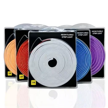 LED 유연한 실리콘 네온 조명 스트립 세트, 저전압, 12V, 6x12 모양, 임베디드 선형 조명 스트립, 2835