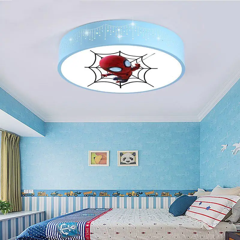 

Marvel Spiderman boys and girls new style personalized cartoon pattern simple modern bedroom round eye protection ceiling lamp