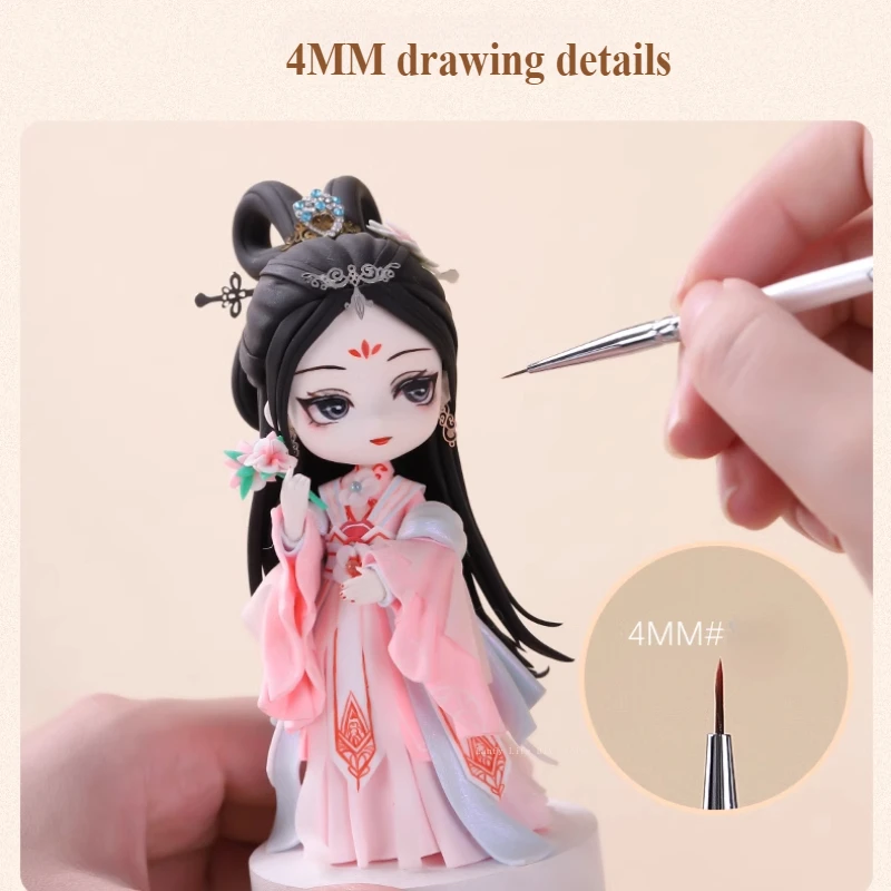 Extreme Fine Line Pen Ultra Light Clay Bjd Doll Drawing Face Brush 2pcs Set DIY Figure Eye Painting Brush Polymer Clay Tool