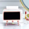 New TV Tissue Box Organizer With Mobile Phone Holder Desktop Paper Holder Dispenser Creative Tissue Canister Storage Napkin Case 4