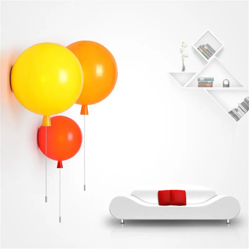 

Modern Minimalist Colorful Balloon E27 Wall Lamps Indoor Living Room Children Bedroom Wall Lights Aisle Foyer Sconce Lampe Deco