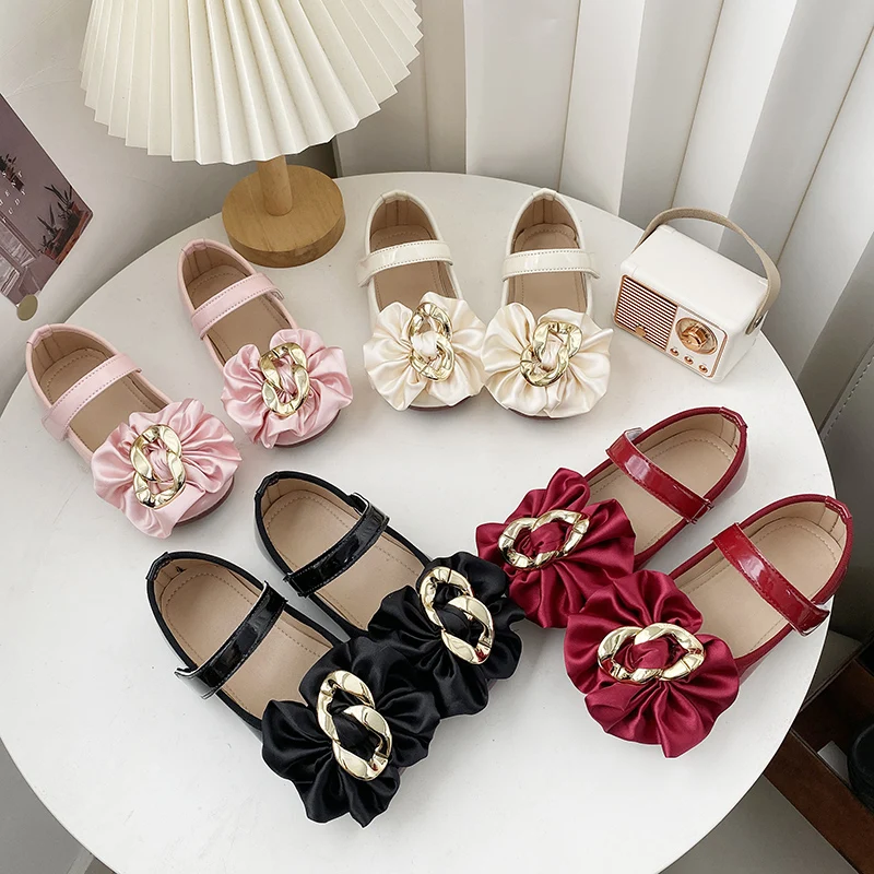 Girls Princess Sandals with Glitter Bow for Summer