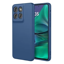 Fashion Solid Color Shockproof Silicone Protective Phone Case - MOTO Edge 60Fusion (Blue)
