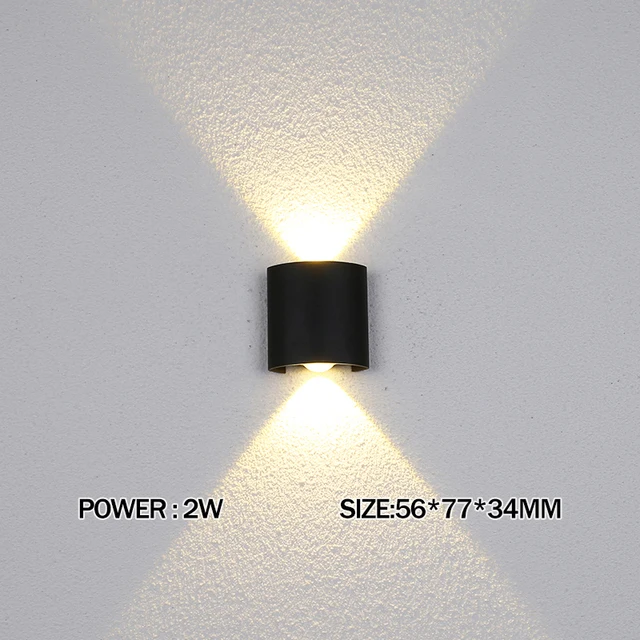 thumbnail image 1 of Lámpara de pared LED Up and Down, resistente al agua IP65, de aluminio, para interiores, dormitorios, salas de estar, pasillos, iluminación interior y exterior, 1 of 5