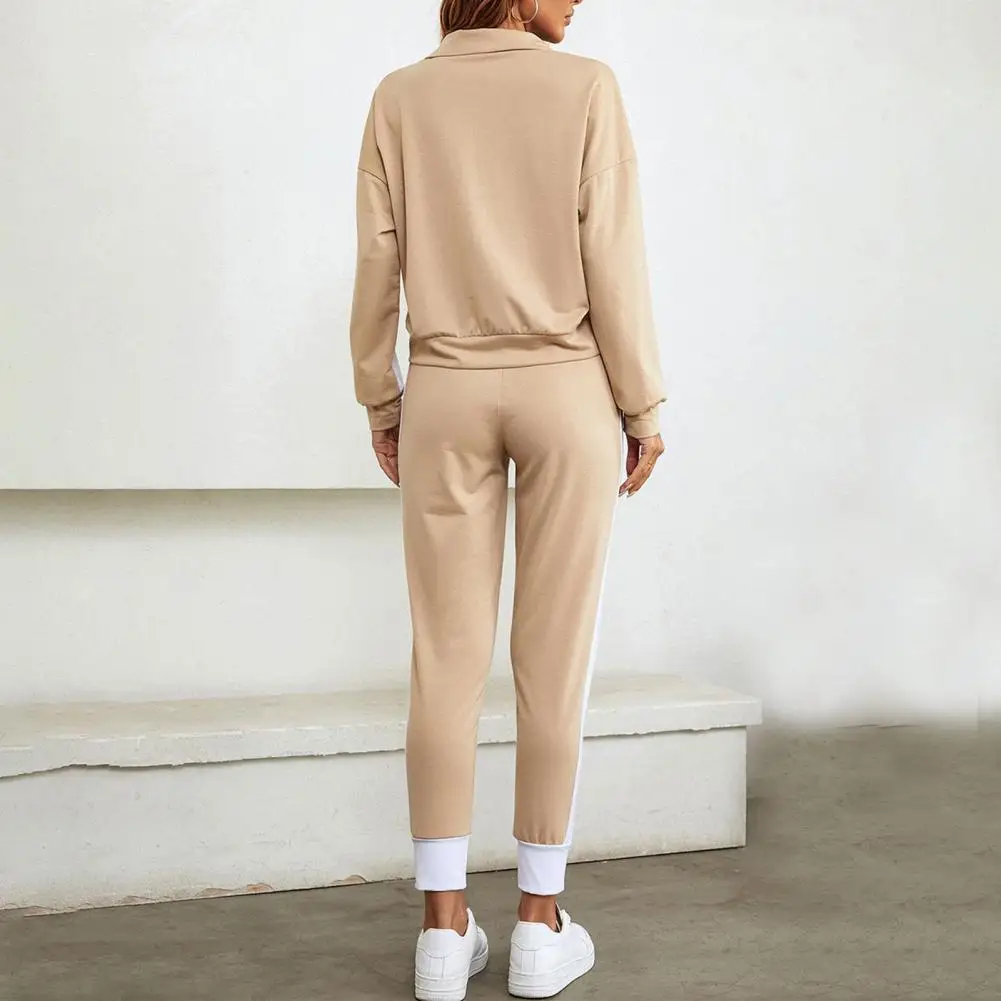 

Warm 2Pcs/Set Trendy Straight Sweatshirt Pants Set Shrinkable Cuffs for Dating
