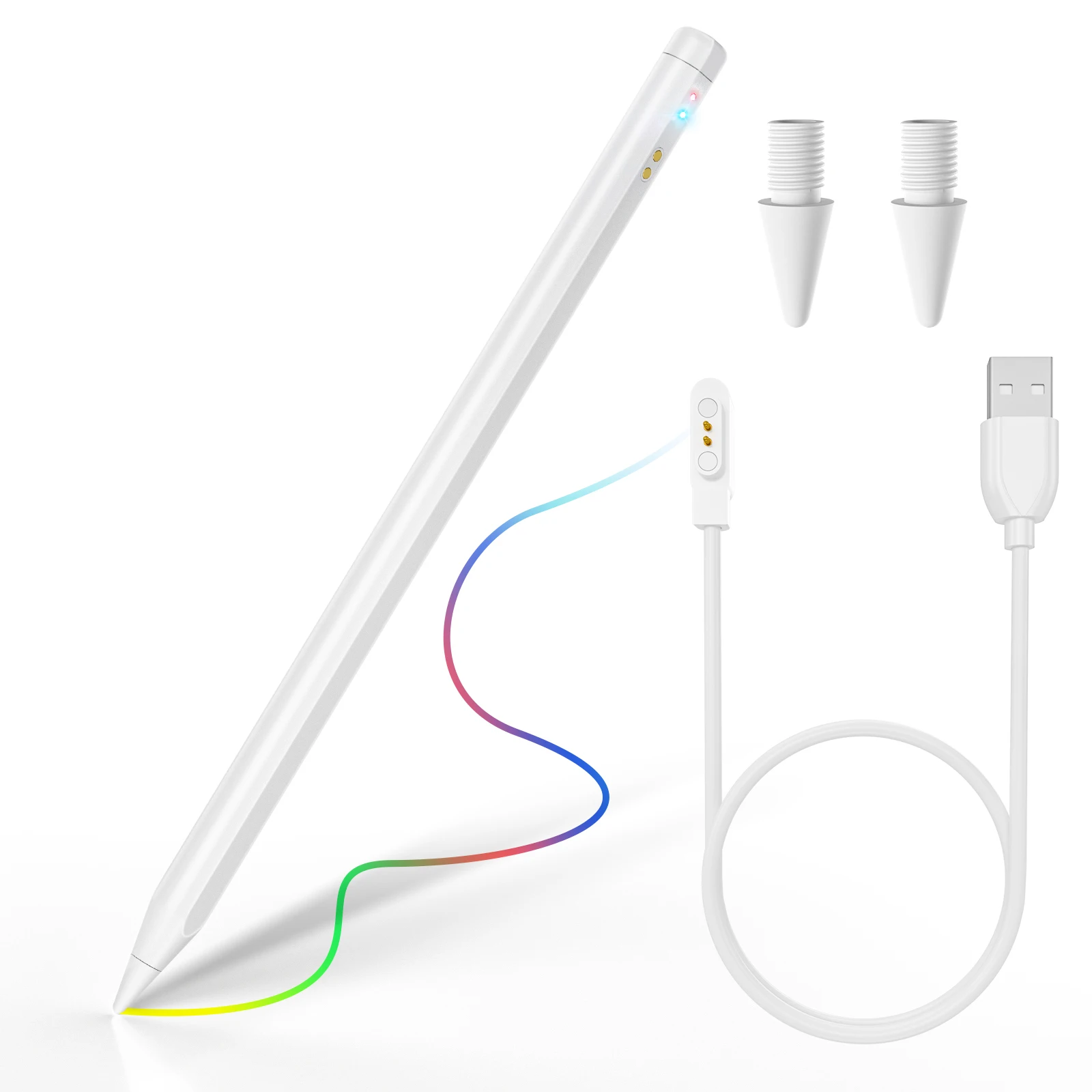 

For ipad 2018-2022 Palm Pen With Extra Magnetic Charging Cable and 2 Nibs Touch Screen Tablet Pen for ipad pro 3/4/5th mini 5/6