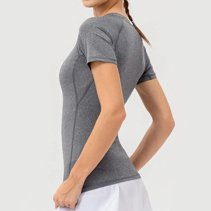 IECCP Magliette da allenamento senza cuciture per donna, a maniche lunghe, top yoga, maglietta sportiva da corsa, top atletico traspirante, vestibilità slim, XS