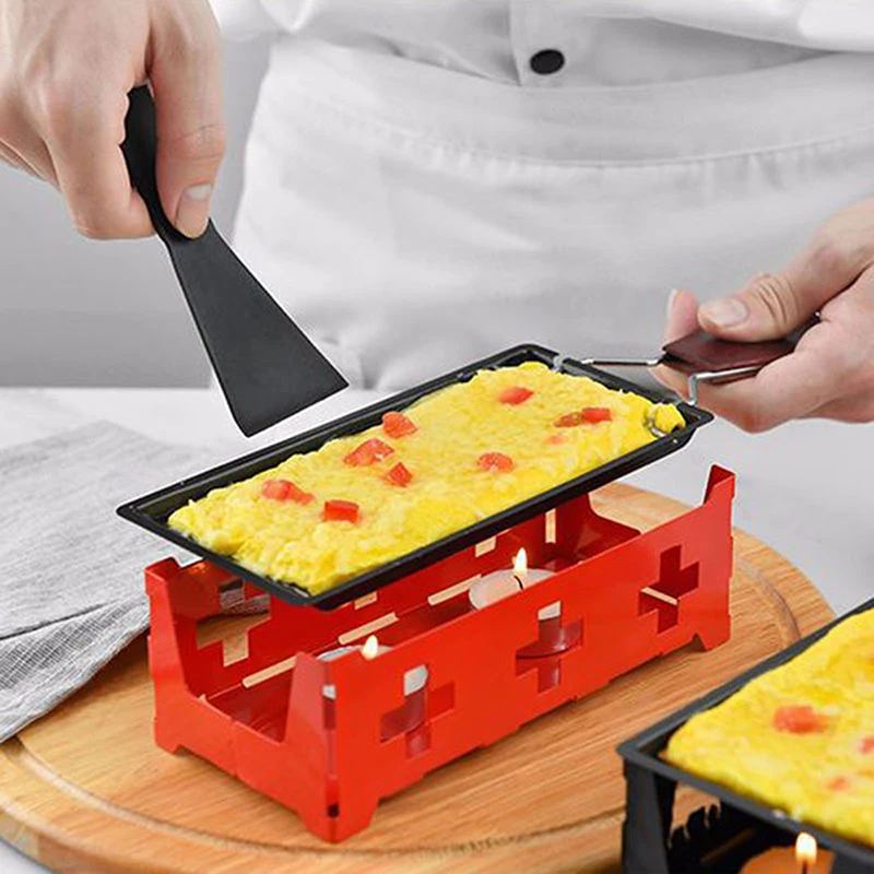 Milk Cheese Portable Non-Stick Metal Cheese Raclette Oven Grill Plate Rotaster Baking Tray Stove Set Kitchen Baking Tools