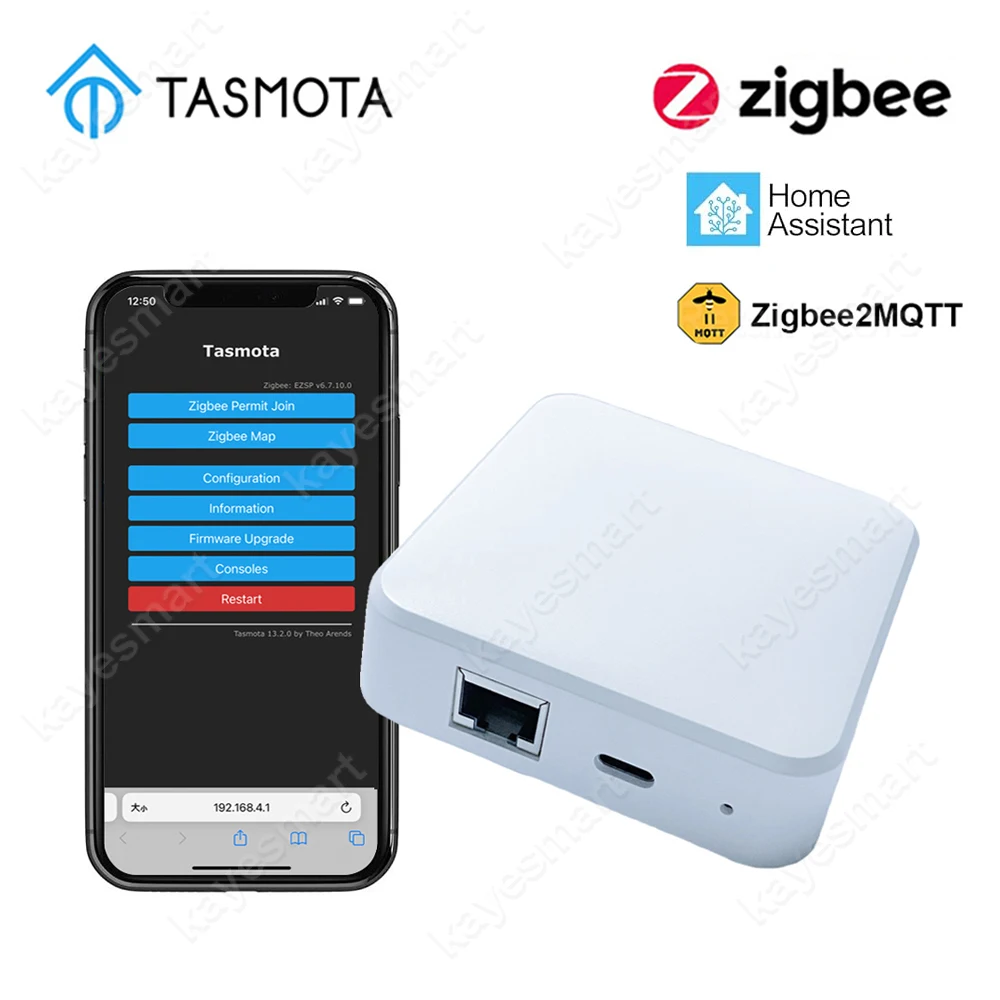 Tasmota MQTT Zigbee 3.0 Smart Wired Gateway Hub Home Automation Ethernet Bridge Support Firmware Upgrade Work with HomeAssistant zigbee gateway,smart gateway
