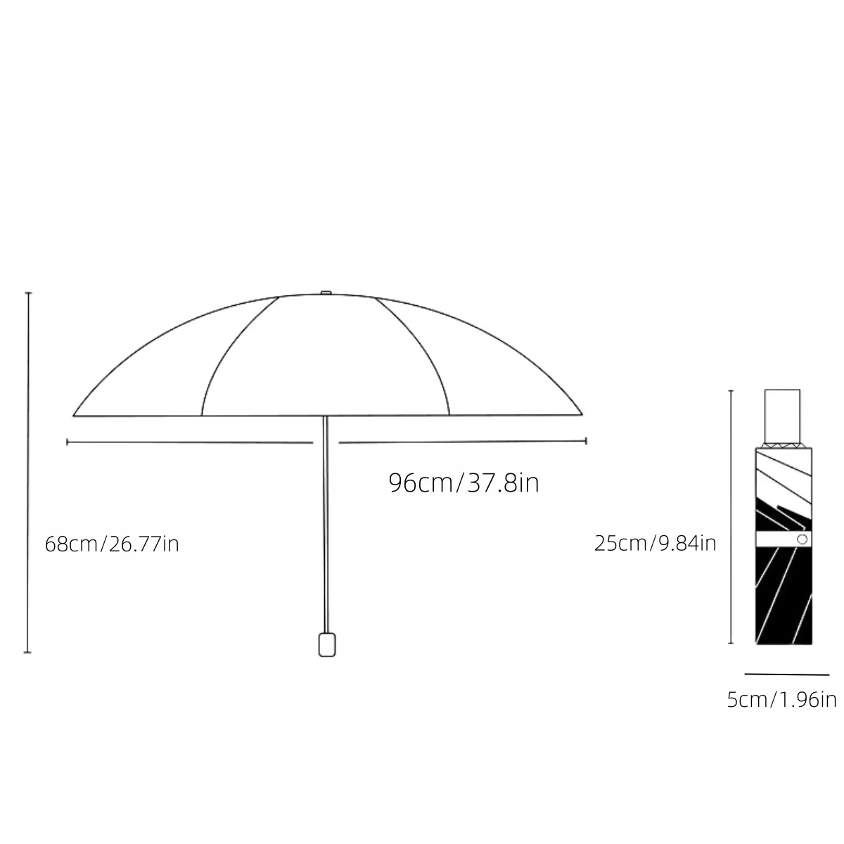 Folding Umbrella Wind Resistant Umbrella Windproof Umbrella Manual Umbrella Foldable Manual Umbrella, Waterproof and Windproof Umbrella, Anti-UV Umbrella for Sunny Or Rainy Days, Simple Solid Color Umbrel