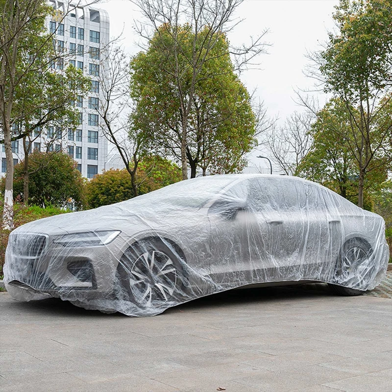 Transparent Pe Plastic Car Cover For Automobiles Waterproof All Weather