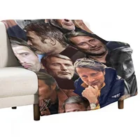 mads mikkelsen photo collage Throw Blanket Single Blanket Designer Blankets 1