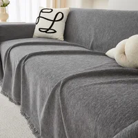 Solid Color Waterproof Sofa Towel Chenille Four Seasons Universal Sofa Cover All-inclusive Universal Simple Sofa Blanket 1
