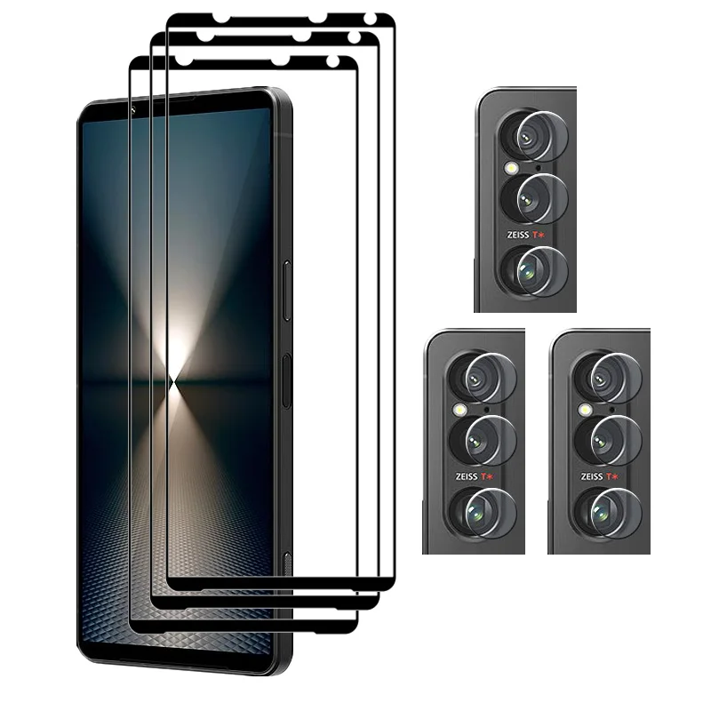 

Обновленное закаленное стекло 9H для SONY Xperia 1 VI, защита экрана 6,5 дюйма, защита от царапин для Xperia 1 VI, мягкая волоконная пленка для камеры