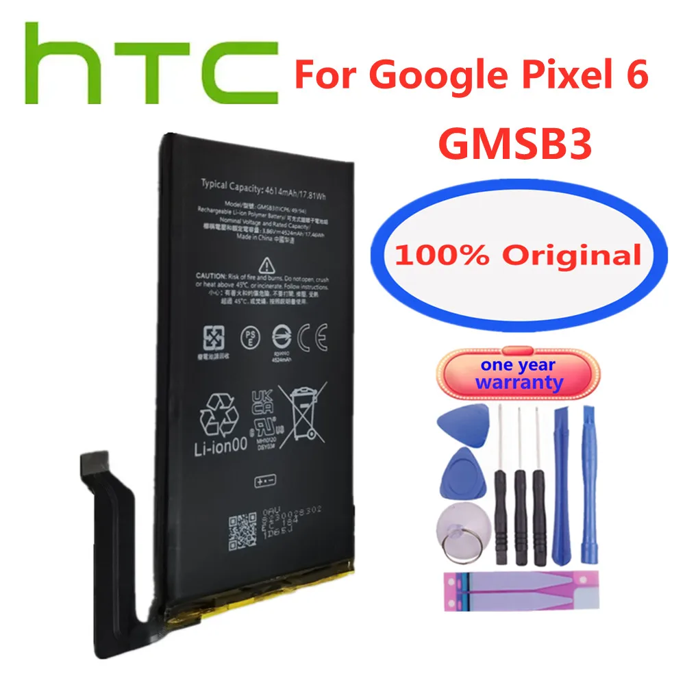 

100% Оригинальный резервный аккумулятор GMSB3 для HTC Google Pixel 6 Pixel6 аккумулятор для телефона 4614 мАч батареи большой емкости